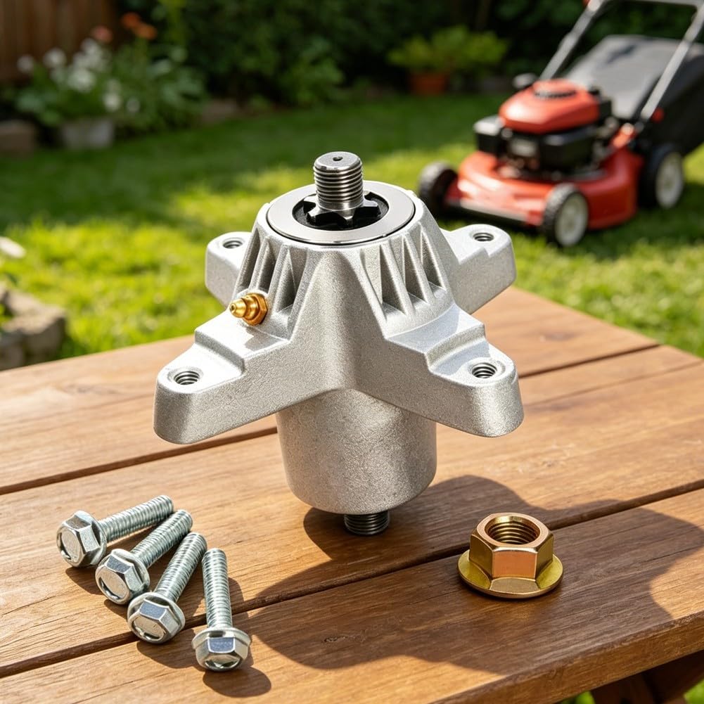618-0142A - Conjunto de husillo para 918-0142 618-0138 se adapta a cubierta de 38 pulgadas 42 pulgadas LT145 LT1300 pieza de cortacésped 13A4660F131 13A5450F131 Construcción de metal