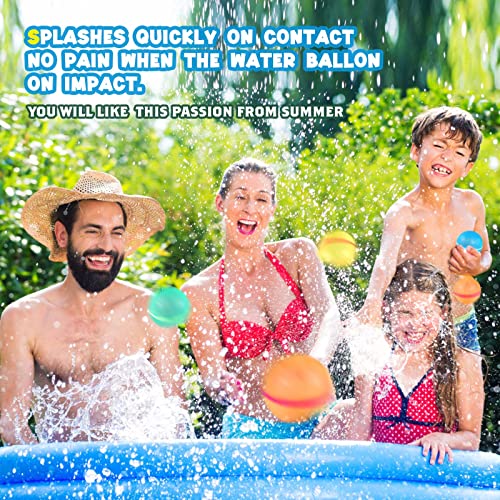 Scuatanbe 12Pcs Reusable Magnetic Water Balloons, Self-Sealing Quick Fill Water Bomb Toys For Kids Age 4-8, Refillable Water Splash Balls For Summer Party Pool Outdoor Toys For Kids Ages 8-12 #TOP4