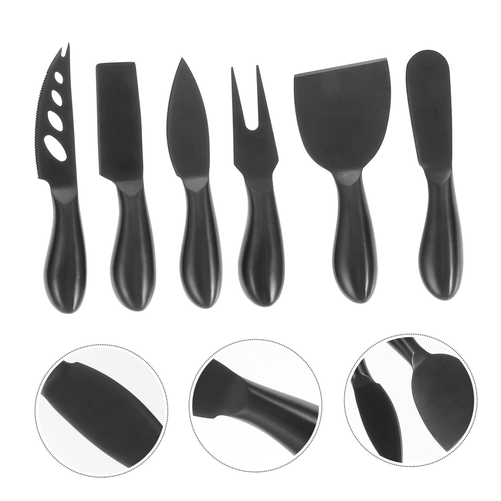 Cabilock 6 Stück Käseschneider Edelstahl Küchenutensilien Klingen für Käsesorten Leichte Reinigung Ergonomische Griffe Haushalt
