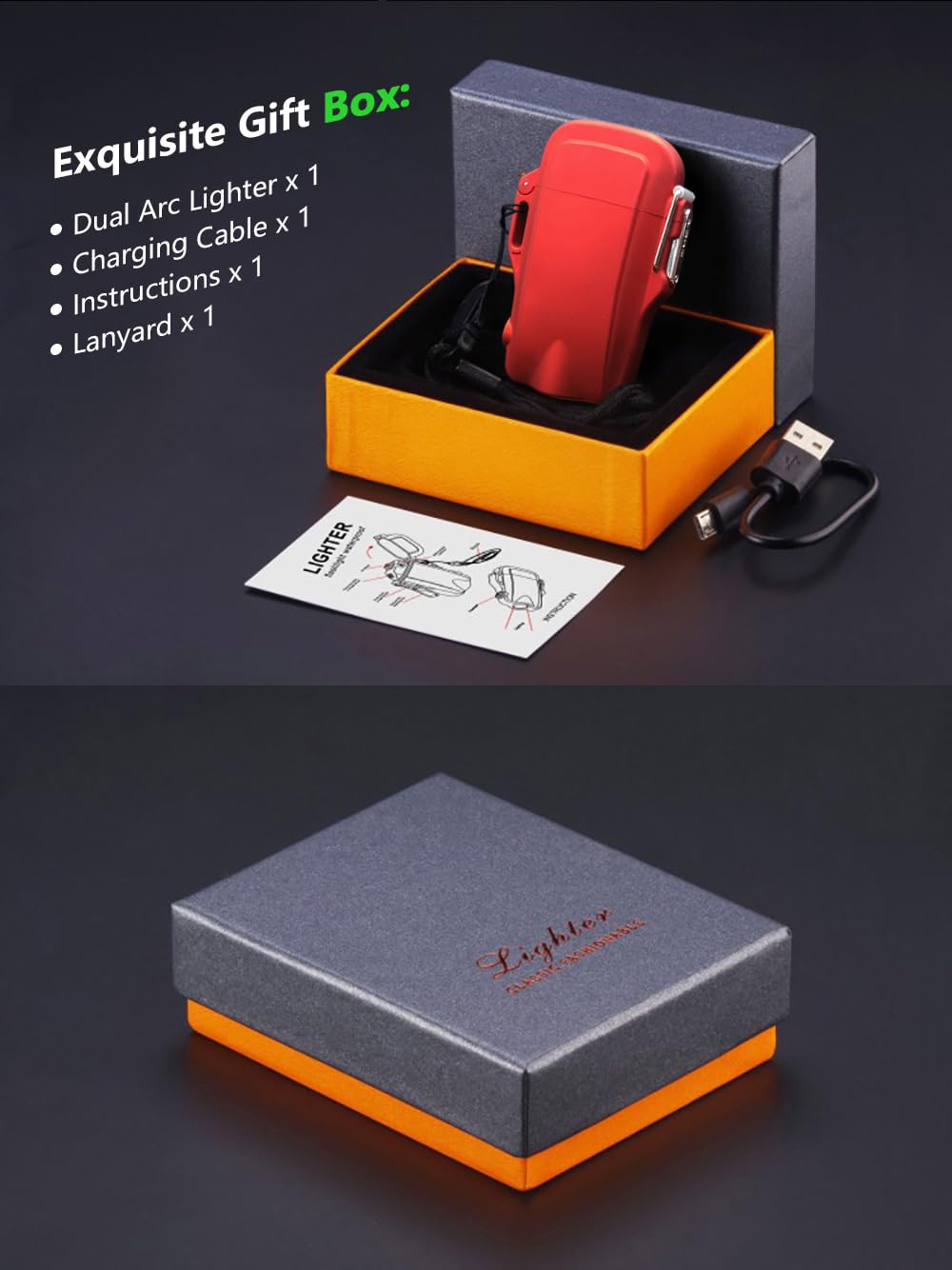 Briquet Électrique Étanche Avec Chargeur Usb, Double Arc, Plasma, Outil