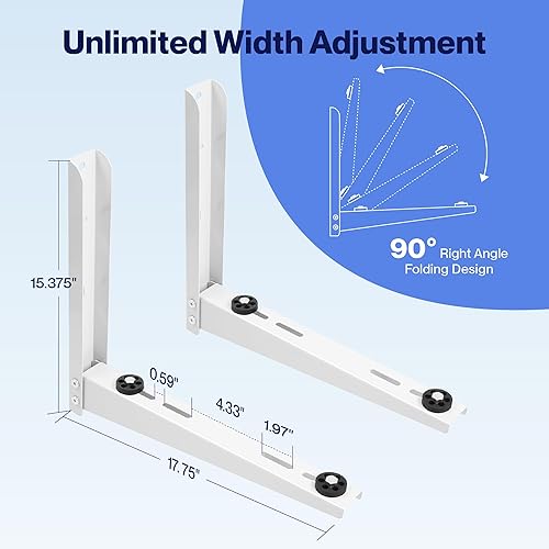 Miniatura 2 de Della Soporte de montaje en pared dividido para 6000-12000 BTU, aire acondicionado sin conductos al aire libre, bombas de calor, soporte de montaje