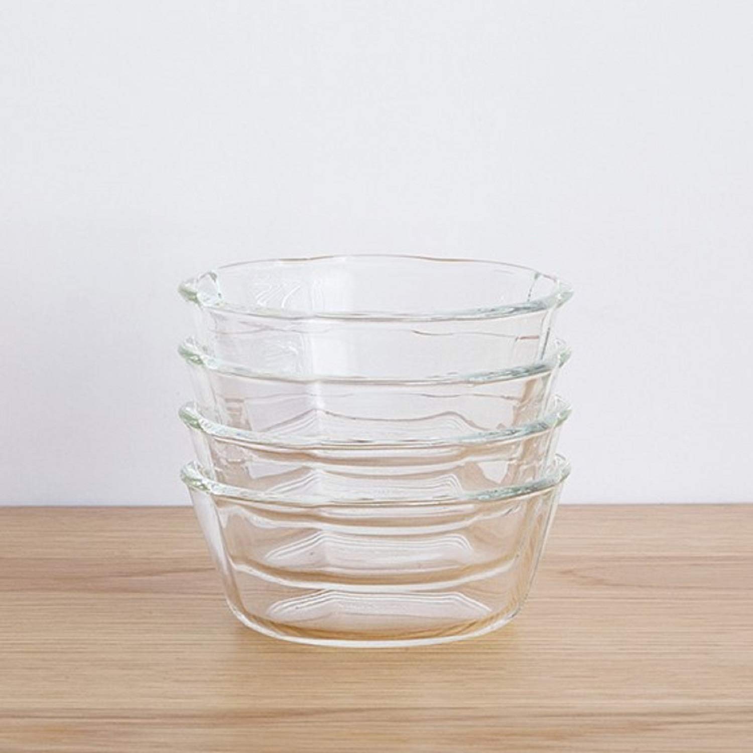 HARIO SWB-2412 Heat Resistant Glass Sweets Bowl, 300, Set of 4, Made in Japan