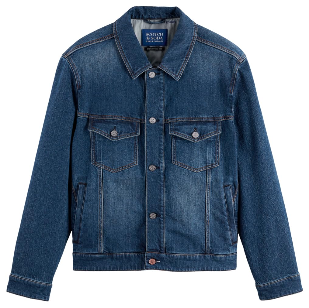 Scotch & Soda Herren Let It Rain 750 Years Celebration Denim Trucker Jacket Jeansjacke