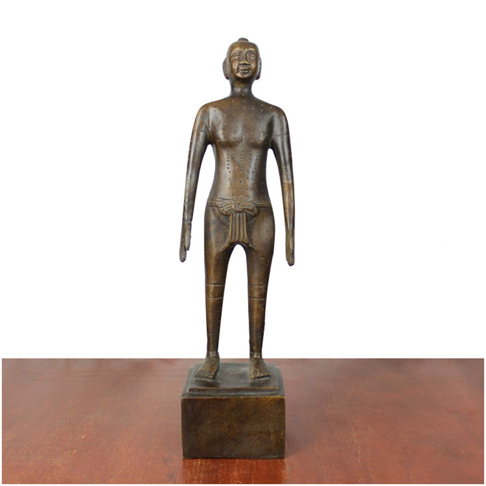 Sjdopulse Men's Bronze Human Acupuncture Model - Pure Copper Acupuncture Figurine Human Body Acupuncture Point Model Clear Meridians Chinese Medicine Acupuncture For Herbalist Doctor Study Model (Bronze)