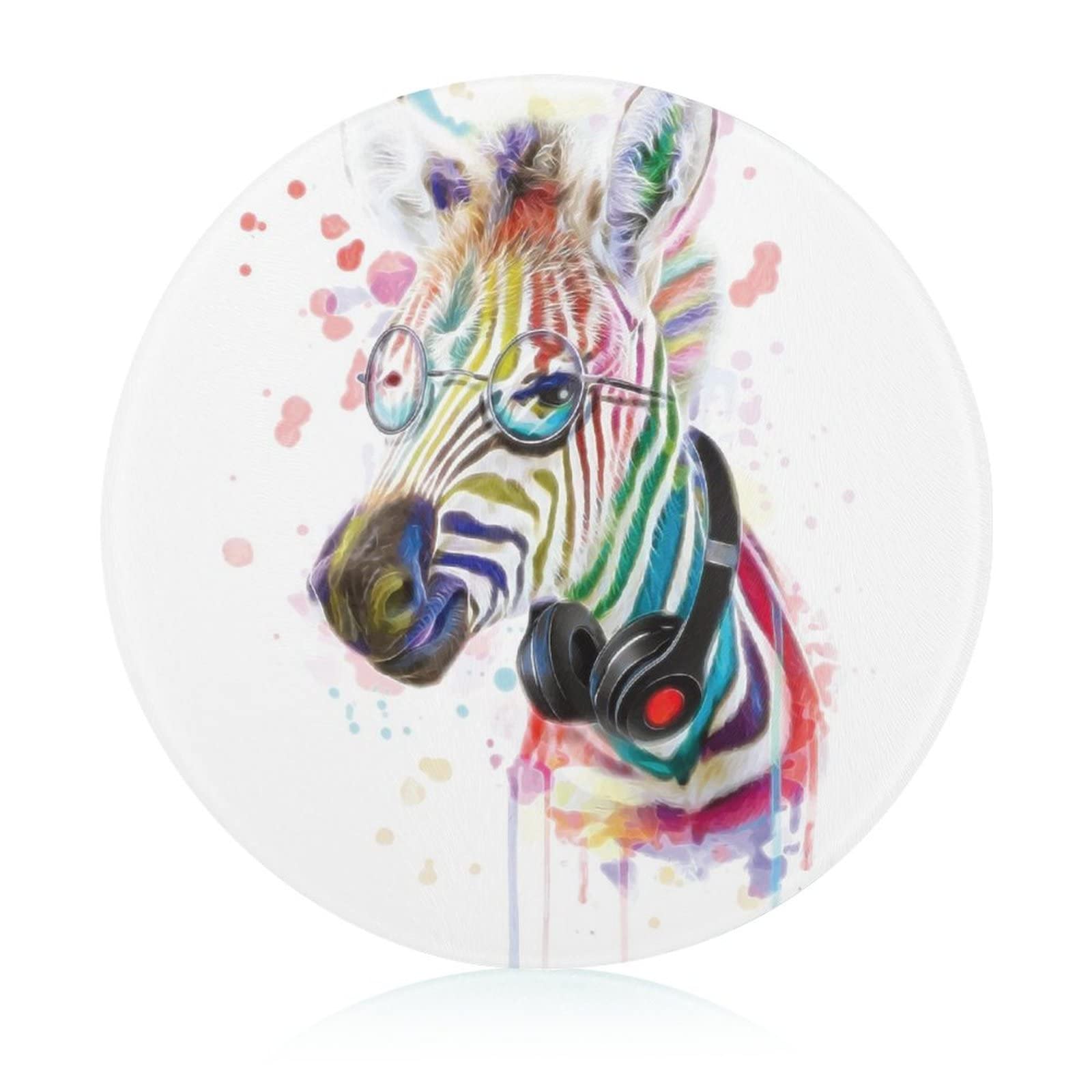 Plaques de cuisine en verre trempé 20 cm avec cheval coloré