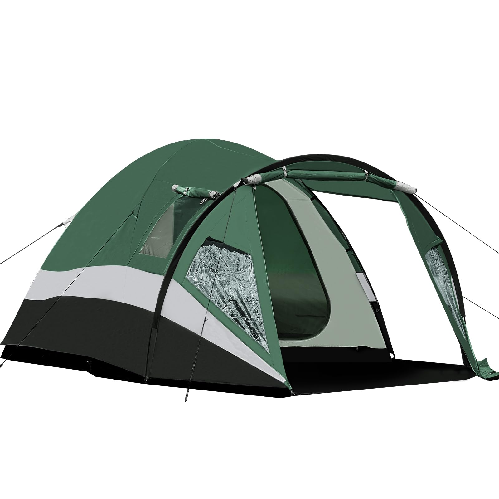 Portal 3-4 Man Tent with Porch 3000mm Waterproof 180cm Tall Standing Height Three-Four Persons Family Camping Tent with Living Area Sewn-in Groundsheet Tub Floor for Festival Bicycle Motorbike