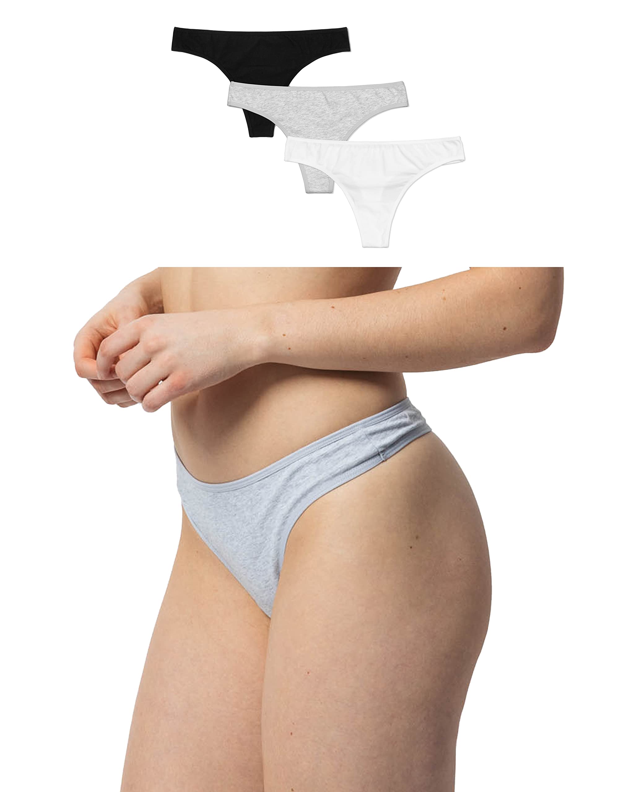 Snocks Tanga Damen aus Bio-Baumwolle (3er Pack) - String Damen Klassisches Design - Angenehmes Tragegefühl ohne Einschneiden - Unsichtbare Unterwäsche im Alltag