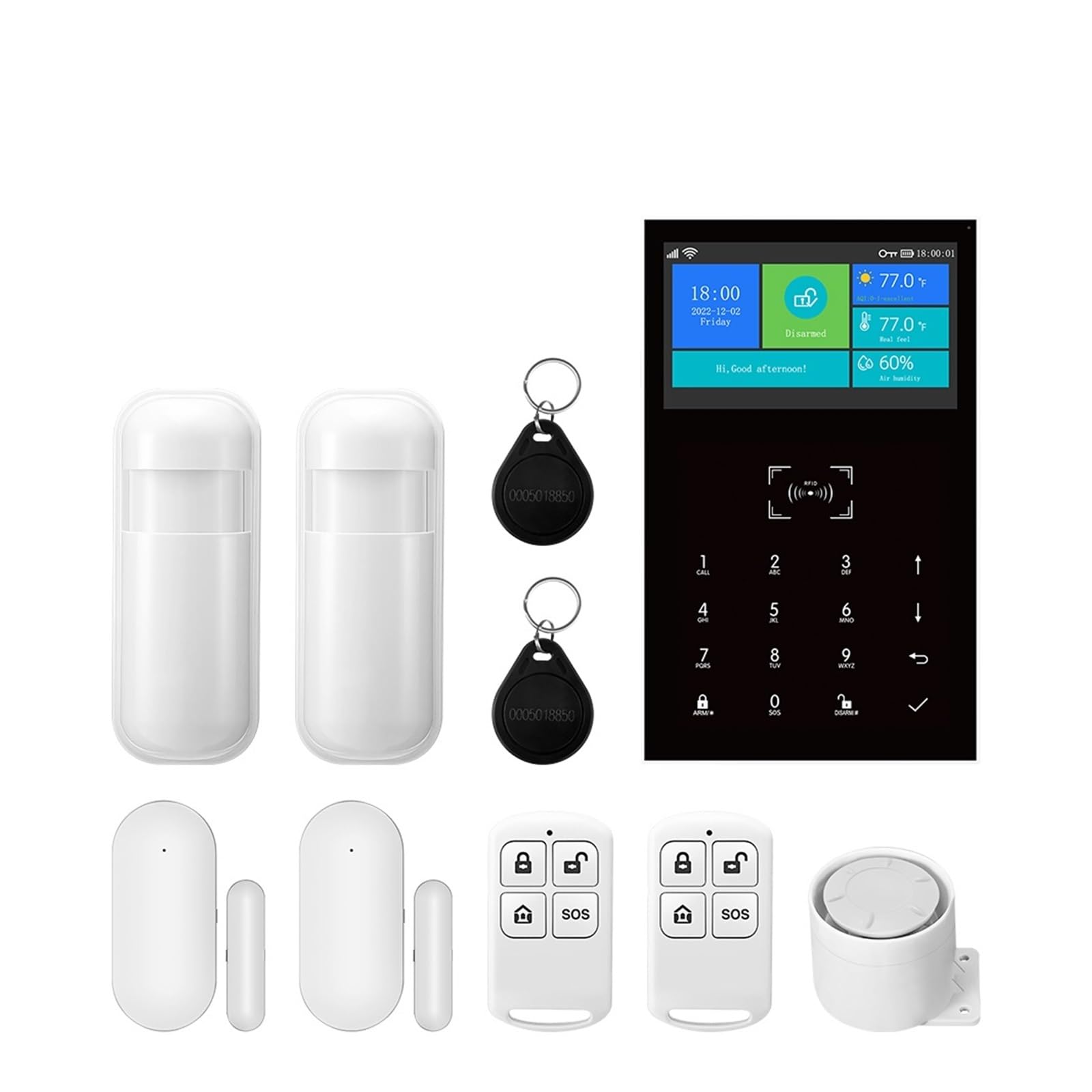 Wifi 4G Home Anti-Theft Alarm System GSM Wireless Connection Tuya APP Remote Monitoring Smart Remote Monitoring(C)