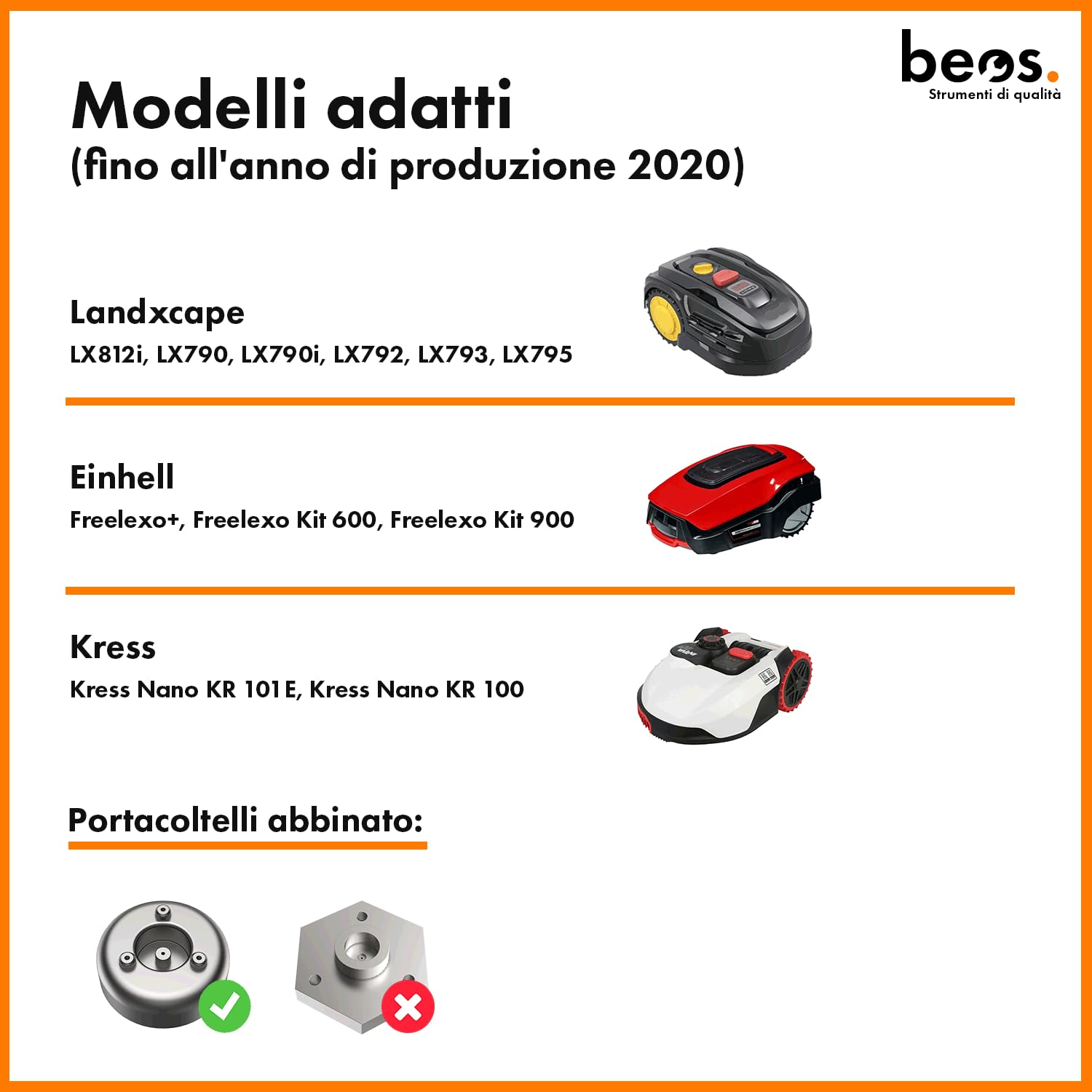 Disco lama beos per tosaerba robotizzato a 6 lame - Disco lama rinforzato in fibra - Disco di rotazione per 6 lame per Worx Landroid S&M (fino al 2020), Landxcape, Kress e Einhell.