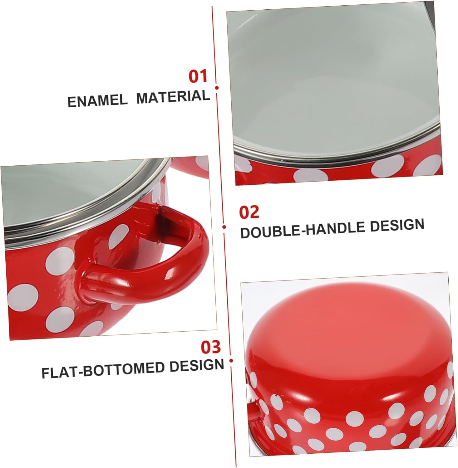 1 Set Enamel Cooking Pot Set with Lid Vintage Mini Soup Pot for Versatile Cooking Portable Design for Everyday Use for Noodles Stews and More