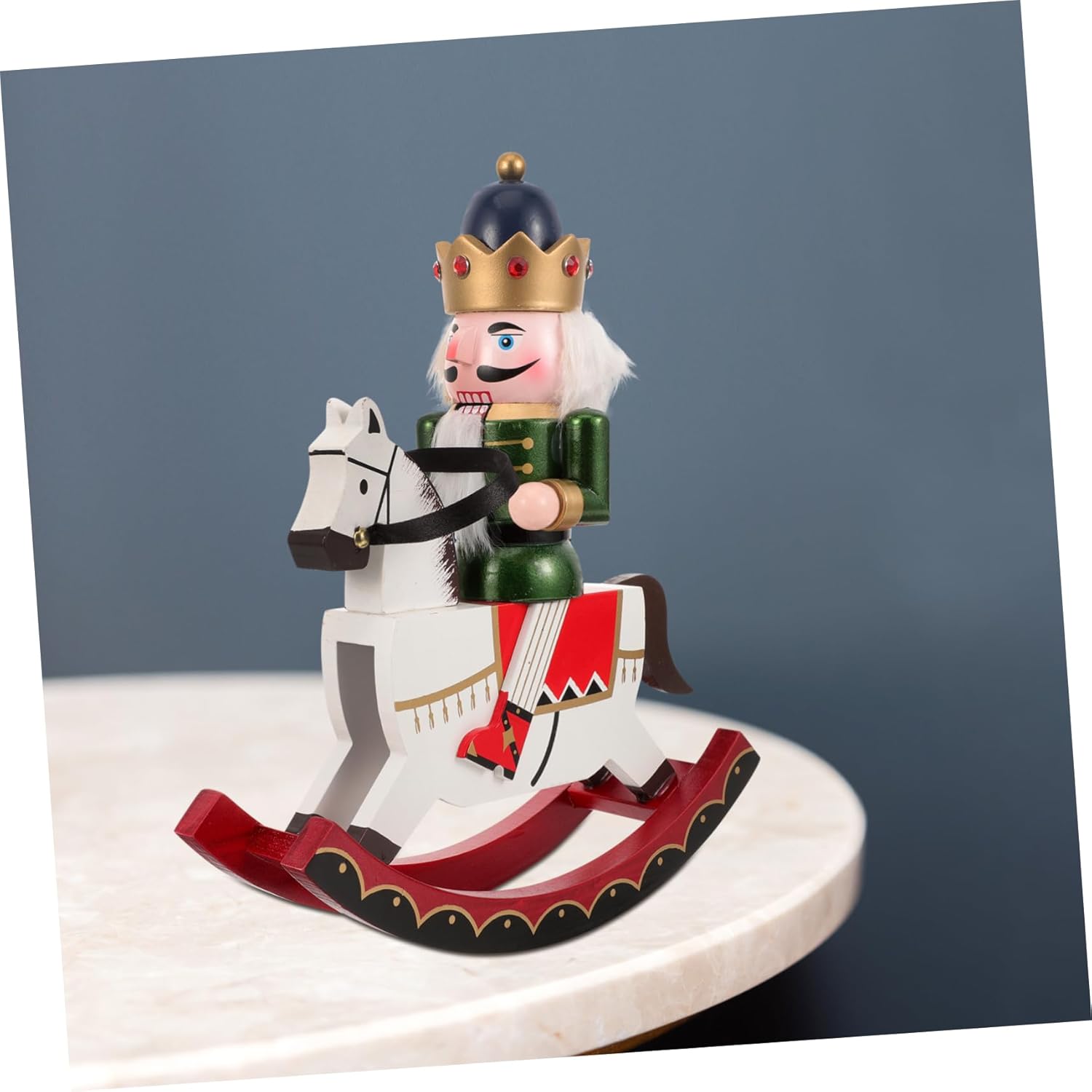 Wooden Nutcracker Soldier with Traditional Christmas Decor for Home Garden Display Vintage Style Wood Craft Ornament Green