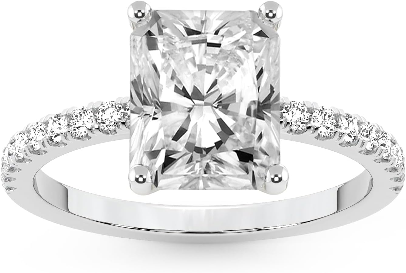 FRIENDLY DIAMONDS Lab Grown Diamond Ring For Women IGI Certified | 1-5 Carat Venetia Half Eternity Diamond Ring | 14K Or 18K White, Yellow Or Rose Gold | FG-VS Quality