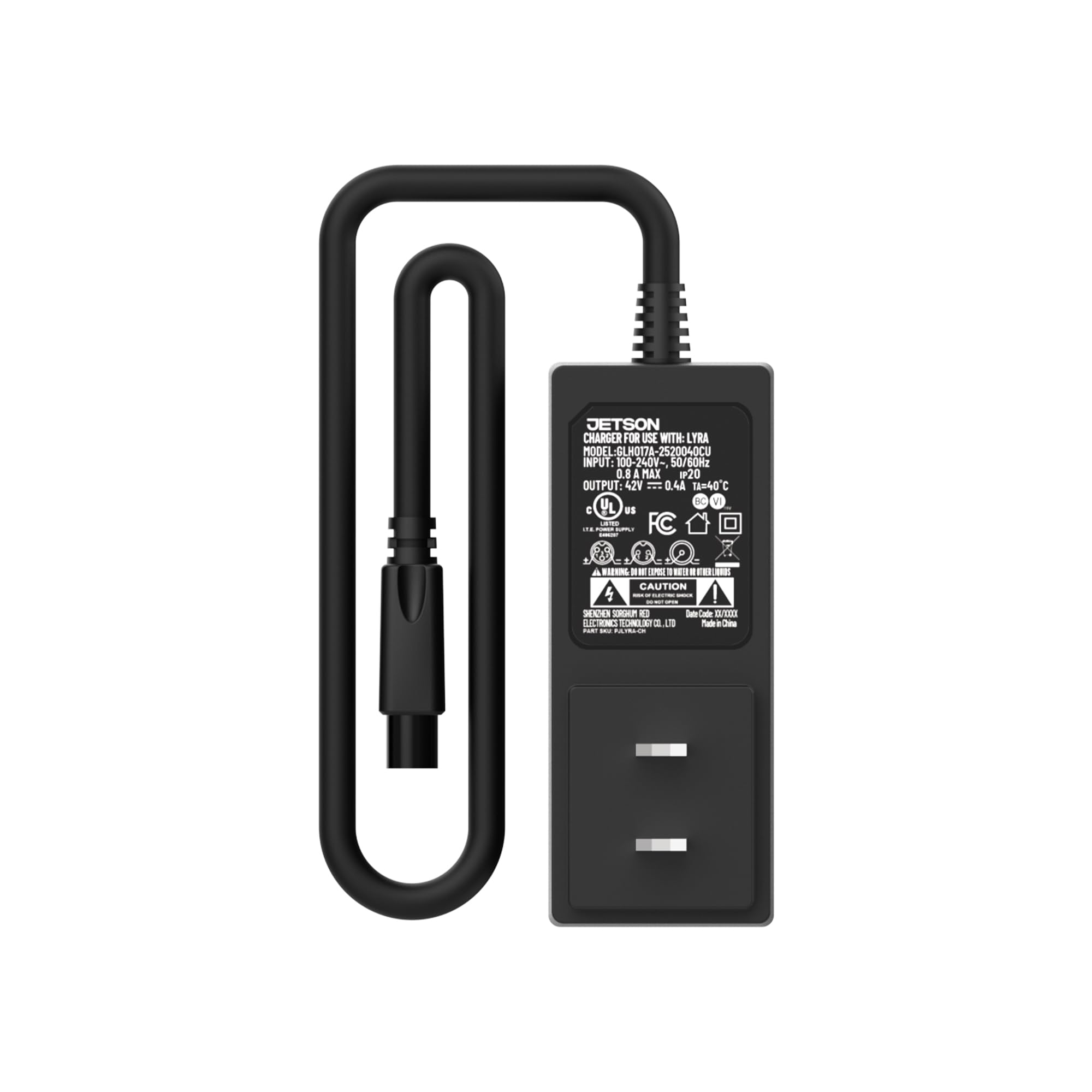 Jetson Official Lyra Hoverboard 42V 0.4A Charger