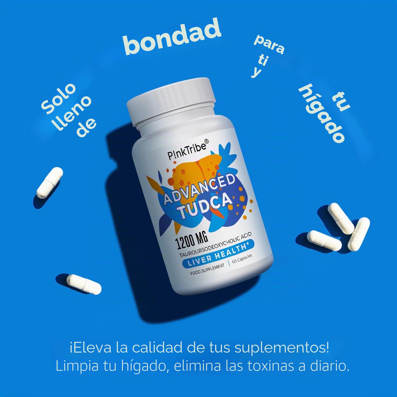TUDCA (ácido tauroursodesoxicólico), suplemento hepático, 1200 mg por porción, 240 cápsulas