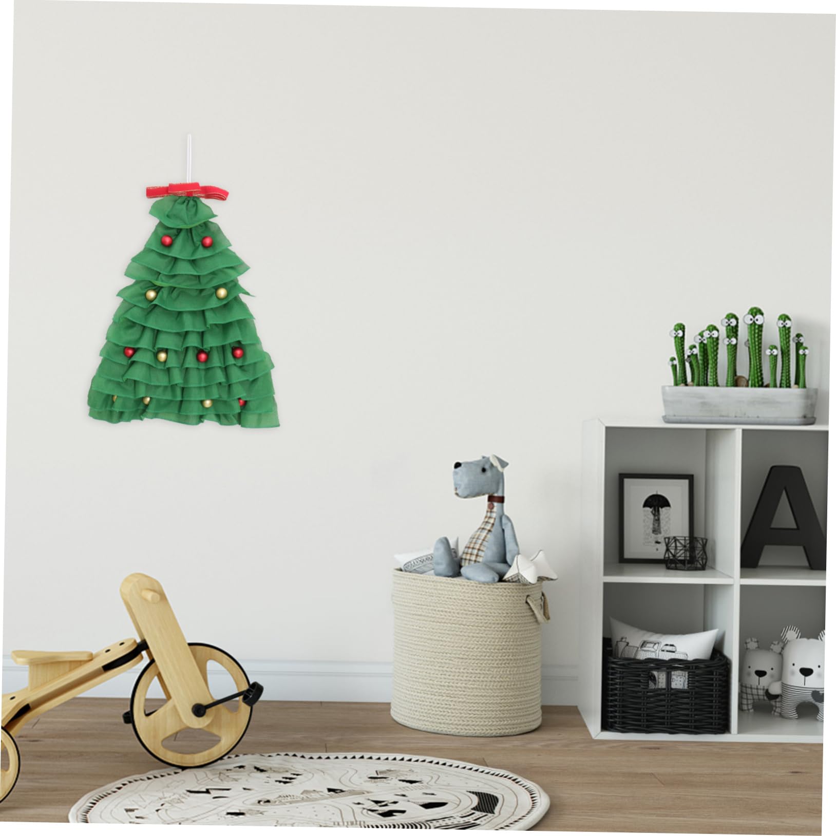 Cabilock Adornos para Árbol de Navidad Creativos Colgantes de Navidad de Tela para Decoración de Puertas de Colgante de Árboles para Hogar