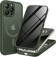 Vista 35 de BERFY Funda para iPhone 16 Pro, compatible con MagSafe, protector de pantalla de vidrio templado 9H integrado y protección de cámara, funda