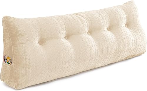 easedeco Almohada grande triangular para cabecero, almohada de lectura grande para cabecero, respaldo y soporte de posicionamiento, tamaño Queen
