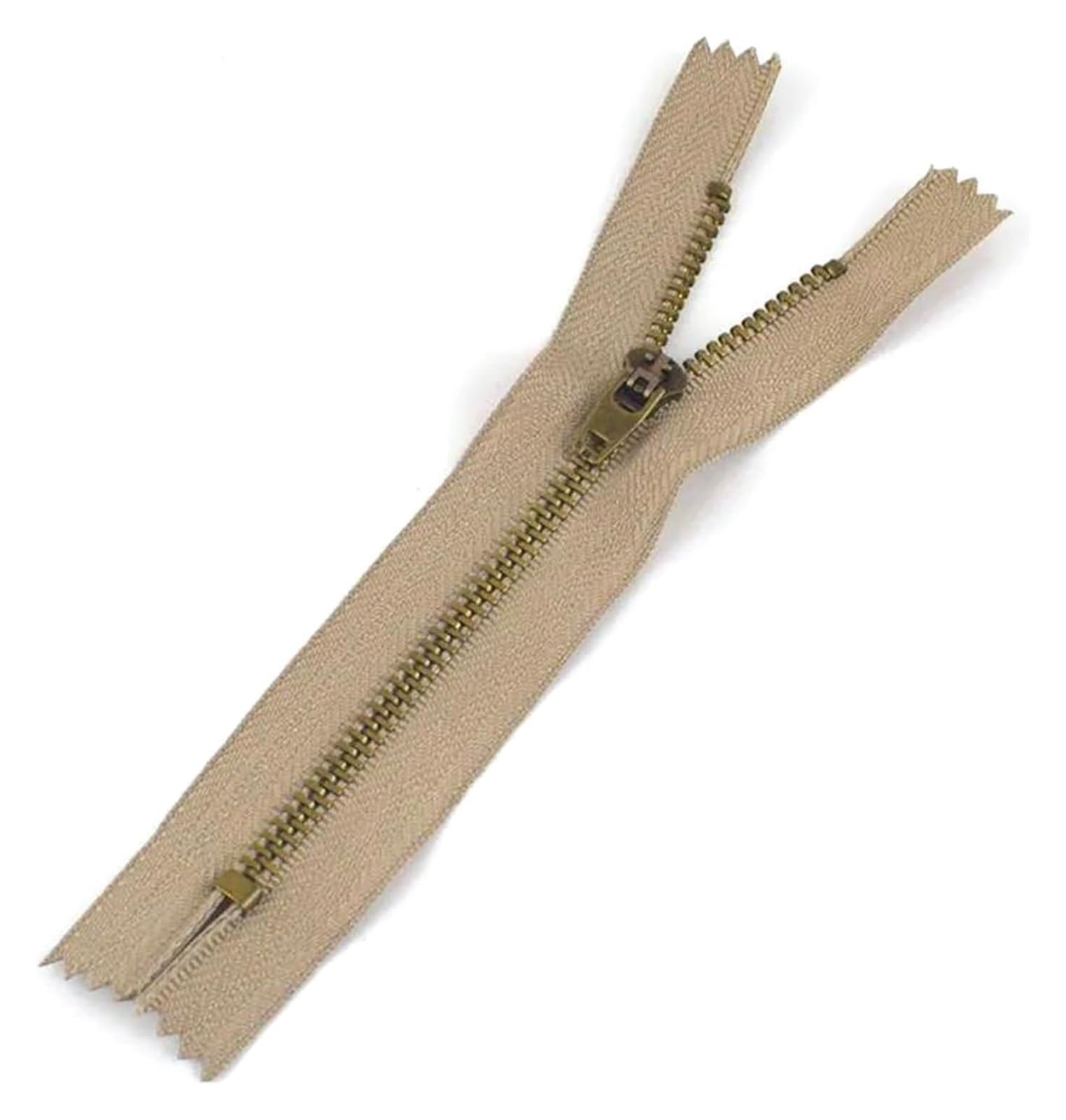 ApuaVireo&Co Metalowe zamki błyskawiczne z nylonu, materiał mosiężny, 10-18 cm, wielokolorowe, opakowanie 5 sztuk, do kurtek, toreb rzemieślniczych(Khaki,18Cm 20)