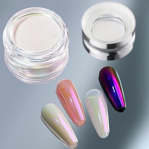 Miniatura 1 de PrettyDiva Aurora - Polvo de uñas cromado con luz de luna cromado, polvo metálico multicolor que cambia de color, efecto espejo, efecto amarillo