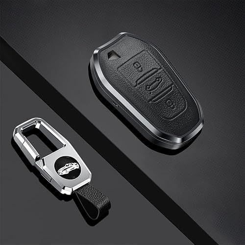 Miniatura 10 de SANRILY Marco de aleación de aluminio y funda de cuero genuino para Peugeot 508 Citroen C3 C5 Aircross C4 DS 5 3 protector completo sin llave