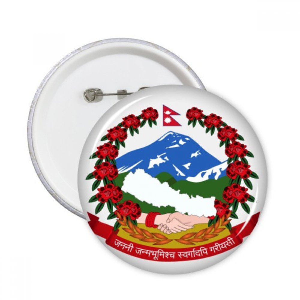 Cadeaux Népal Asie badge rond multicolore lot de 5 pins de décoration pour vêtements et sac à dos