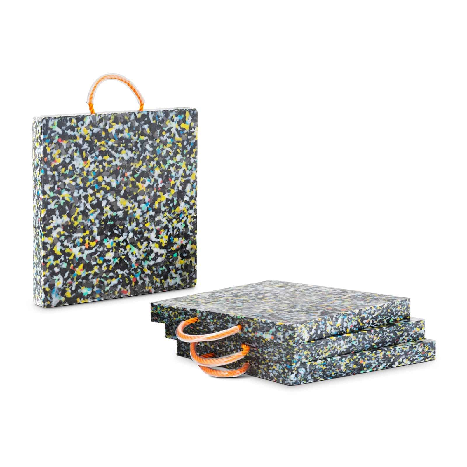 MSW MSW-CP-400-12 - Piastre per gru, 40 x 40 x 4 cm, portata fino a 12.000 kg, 4 pezzi, piastre di supporto