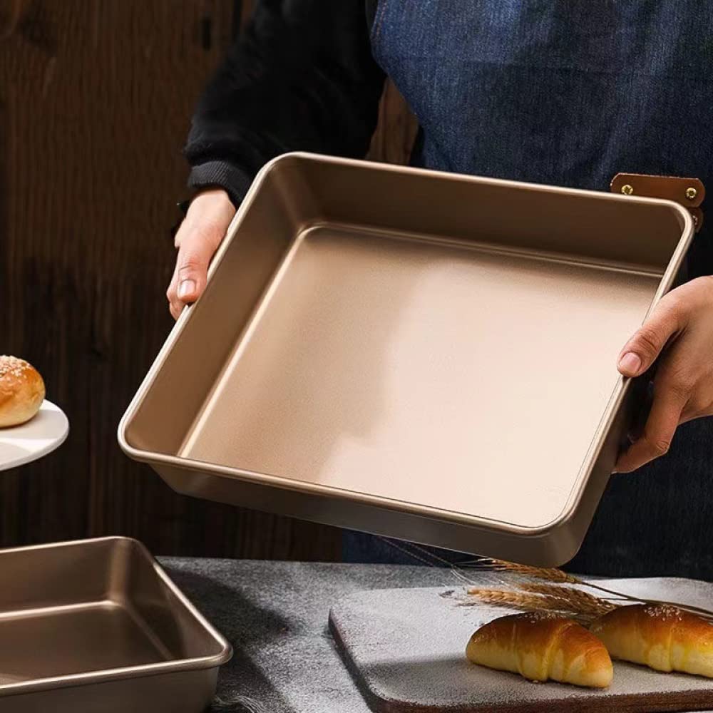 Prostokątna blacha do pieczenia ciasta ze stali węglowej Non-stick Diy Ciasto Głębokie patelnie Naczynia do pieczenia (11 cali różowy)