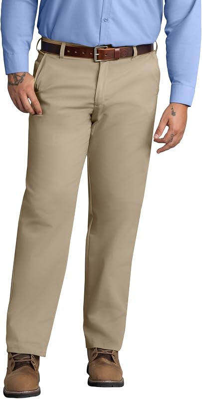 Red Kap Pantalones de trabajo con parte delantera plana y resistentes a las manchas para hombre
