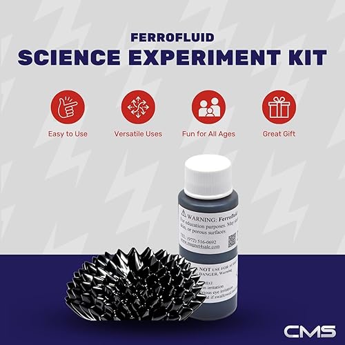 Miniatura 6 de CMS MAGNETICS - Ferrofluido de 1000 cc 338fl oz para ciencia educación aula estudiantes profesores diversión y aprendizaje en imanes y magnetismo
