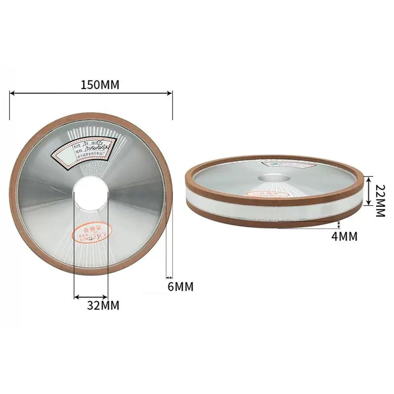 Muela De Copa Esmerilado Diamante, 9A3 Unida Con Resina Doble Cara for Herramientas Carburo Tungsteno - Disco Precisión(180Grit D150xH32mm)