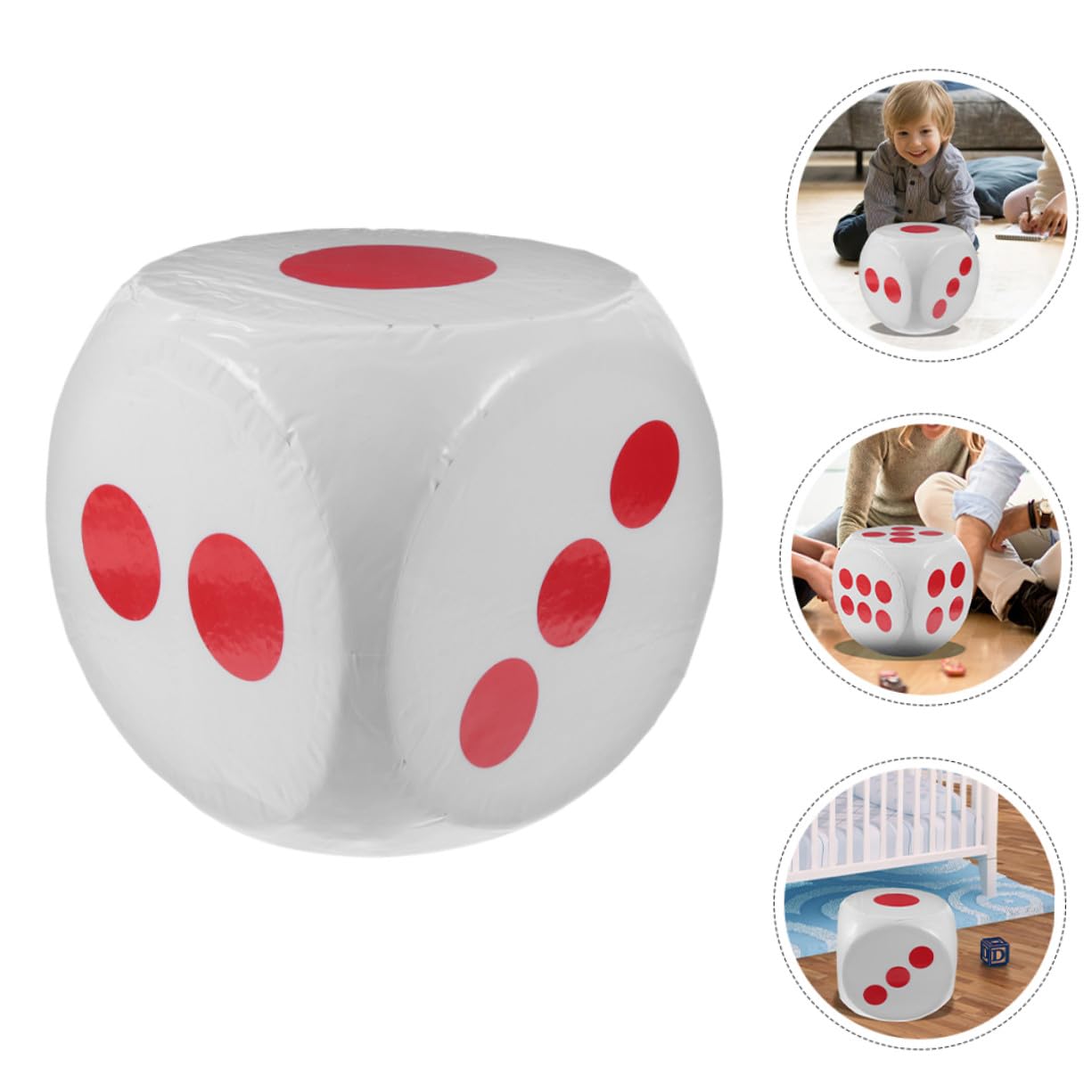 Dado Grande de Goma Espuma Blanco 30cm, Juego Estándar de 6 Caras, Borrado en Seco, Adecuado para Aula, Hogar y Fiestas