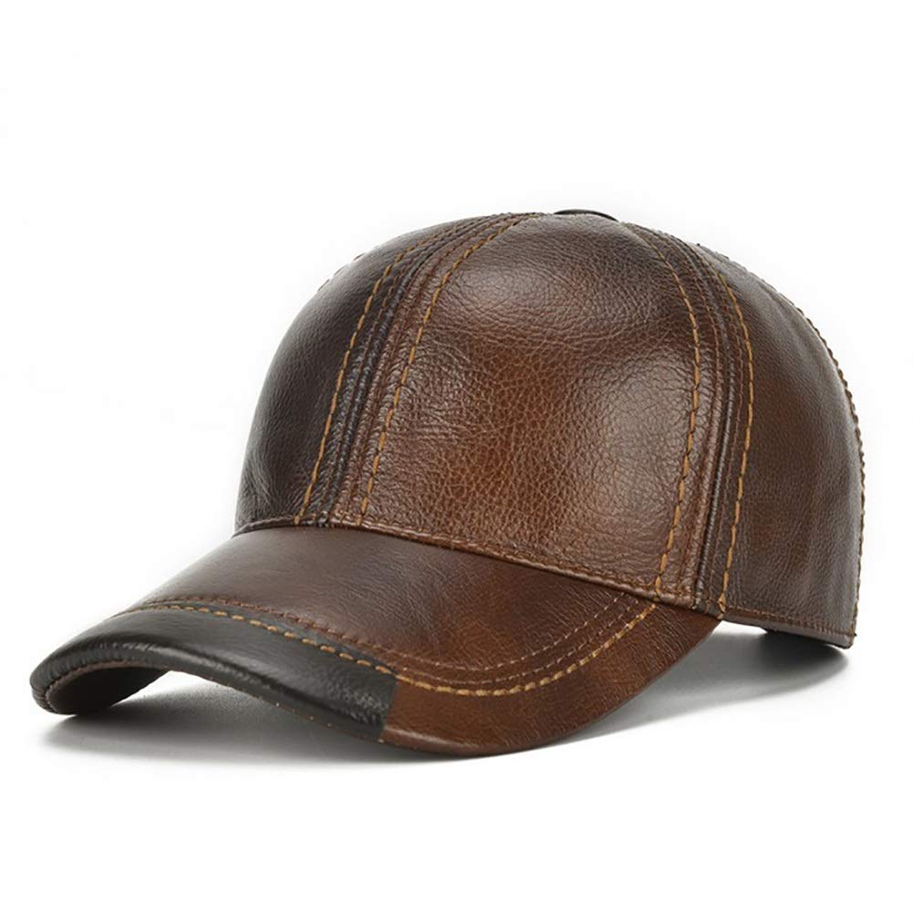Sombreros de invierno, cuero unisex Golf gorra de béisbol de cuero con correa ajustable con gorra de hombre sombrero de primavera y otoño