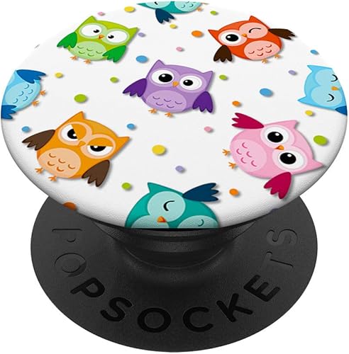 Buho Horned Nocturnal Barn Bird Animal Manchado Negro PopSockets PopGrip agarre intercambiable para teléfonos y tabletas