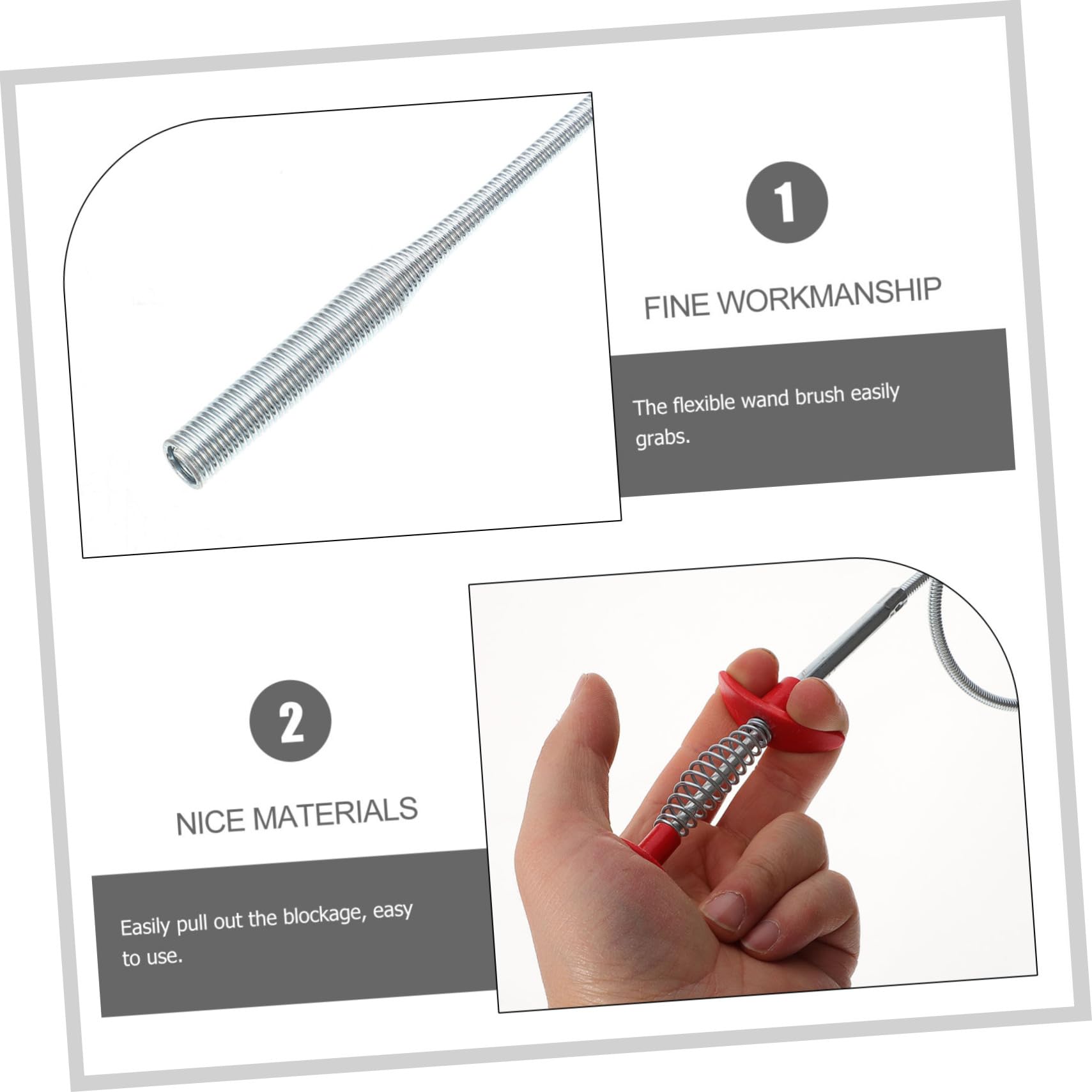 Sewer Tools Flexible Drain Pipe Drain Clog Removing Tool Hose Cleaner Sticks Home Clean Tool Pipe Dredge Claw Drain Hair Catcher Stainless Steel Silver ARTIBETTER