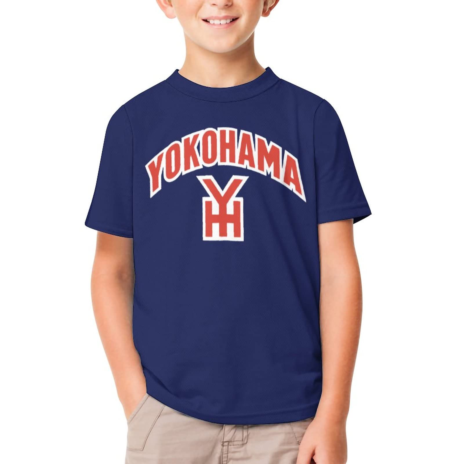 Amazon.co.jp: 甲子園横浜野球部 子供 キッズ Tシャツ 丸首 半袖
