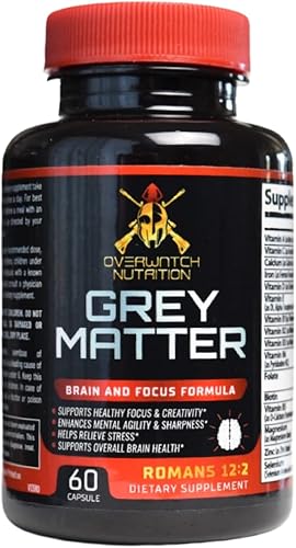 Grey Matter Brain Suplemento Nootropics Booster - Mejora el enfoque mental aumenta la concentración y la función cognitiva mejora la memoria y la