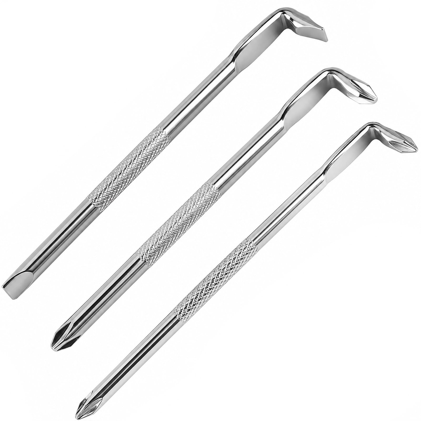 Sgethch Silver 3-Piece Offset Screwdriver Set,120 Mm Right Angle Screwdriver With Phillips Slotted 90 Degree Flexible Flat Head,Angled Screwdrivers,Offset Screwdrivers,For Tight Space Operation (Silver)