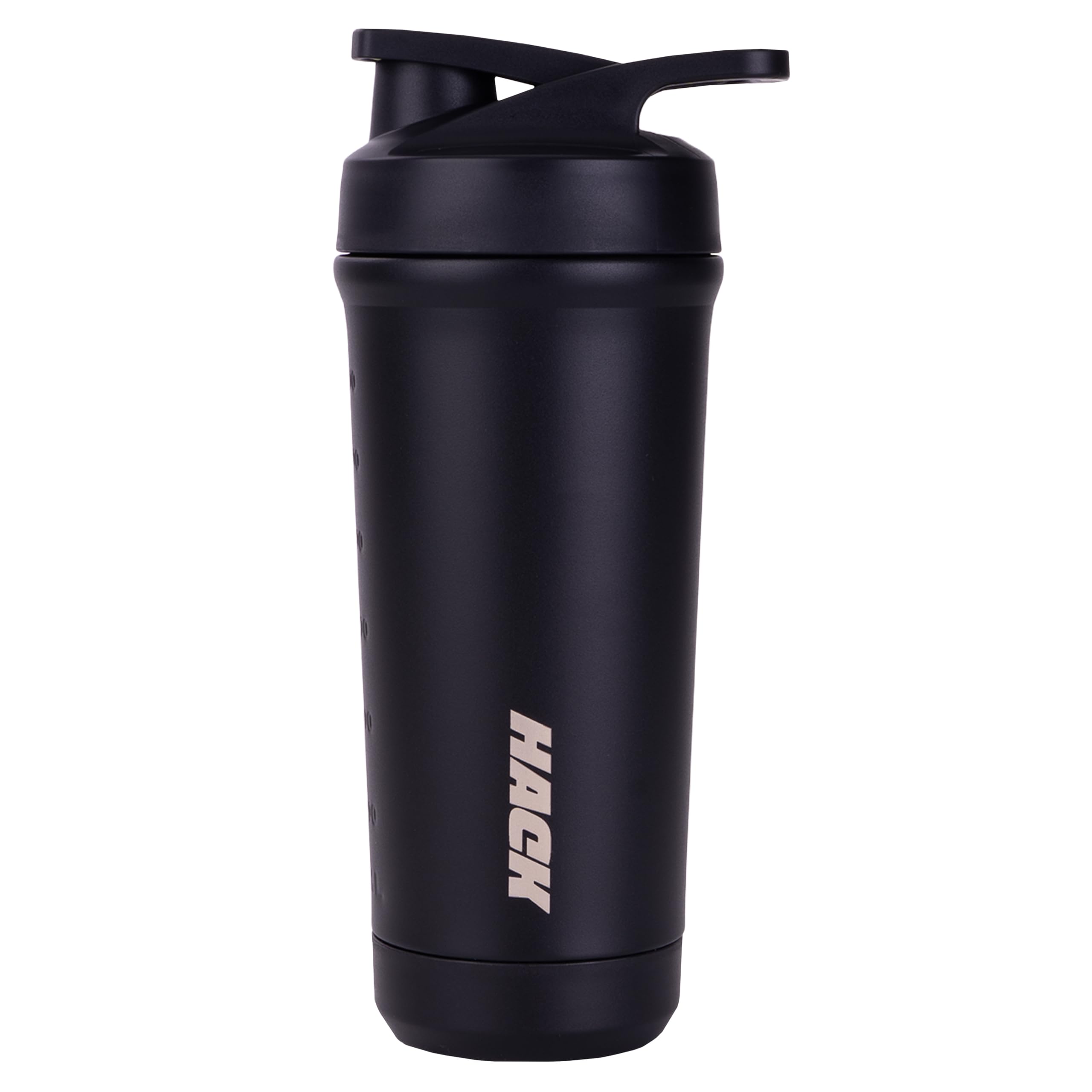 Hack Athletics Pro Blend Stainless Steel Protein Shaker Bottle for Gym, Pre Workout Bottle, Water Bottle for Men and Women | Removable Agitator, Measurement Markings, 100% Leakproof | 700ML (Black)-image-42