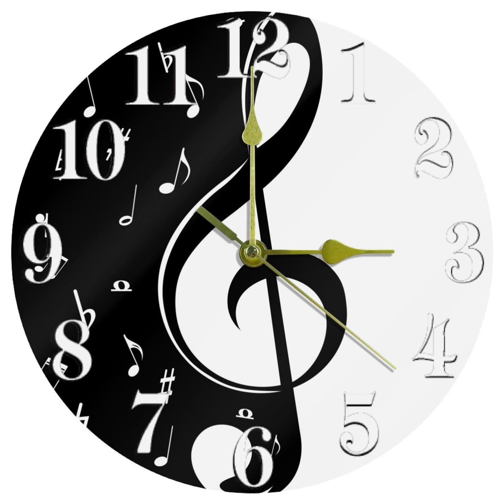 Horloge murale ronde fonctionnant avec piles pour décoration de maison moderne