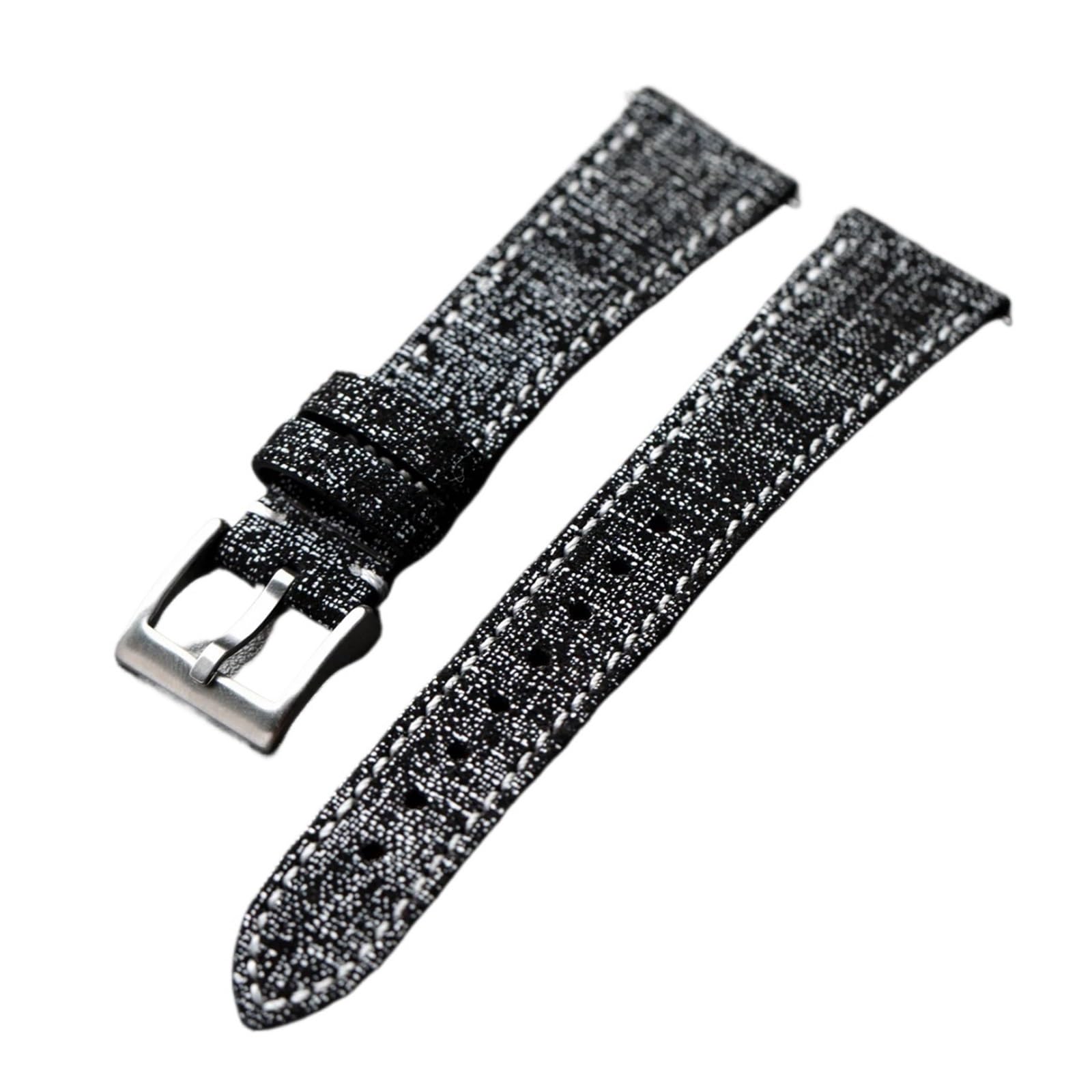 Correa de cuero negro 18mm 19mm 20mm banda de repuesto de liberación rápida accesorios clásicos de pulsera de negocios cómodos y duraderos