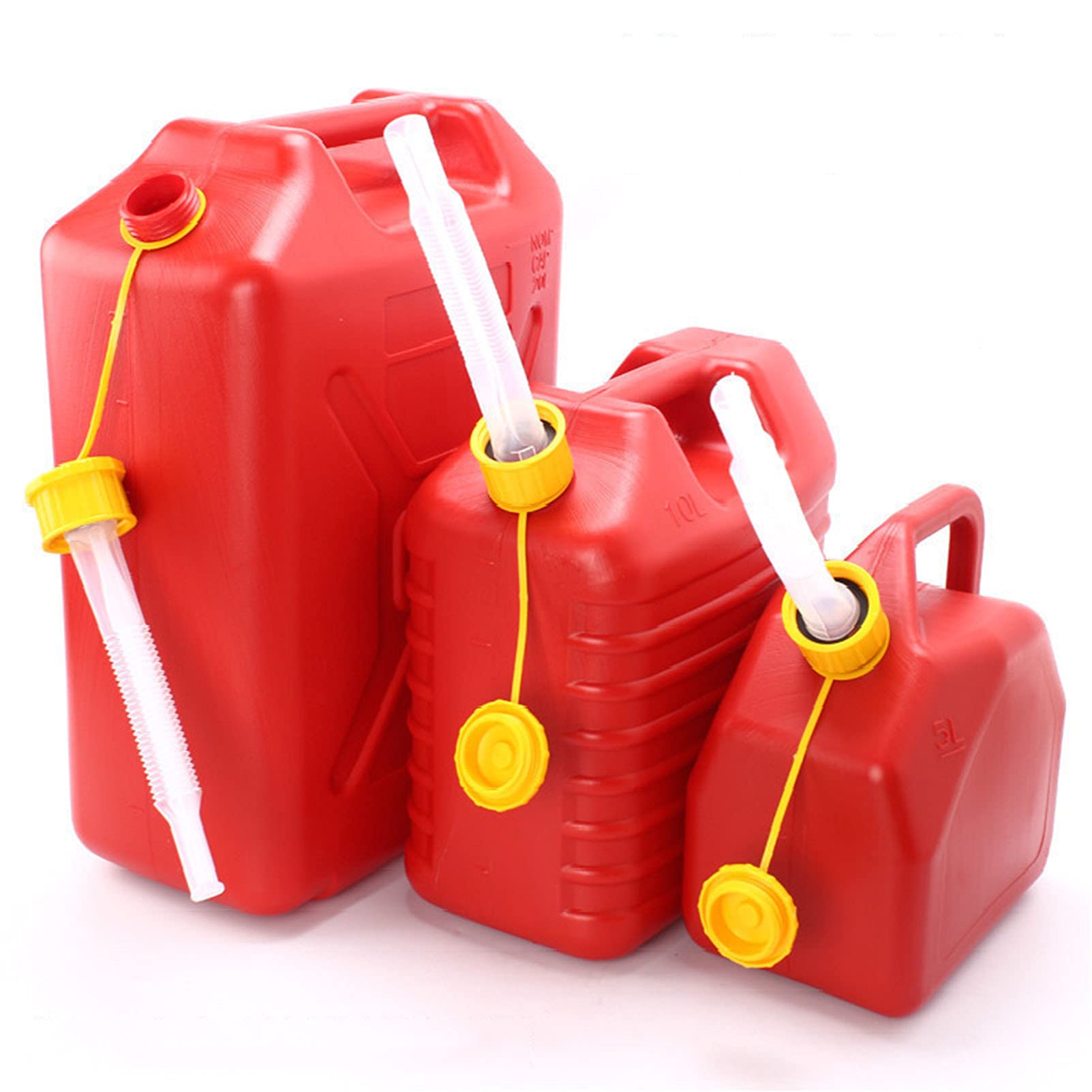CGF- Benzinkanister 5L,10L,20L Kraftstoffkanister Benzin/Diesel zugelassen, mit leicht ablesbarem Messstreifen, inklusive Trichter（Benzintank x1） mit UN-Zulassung