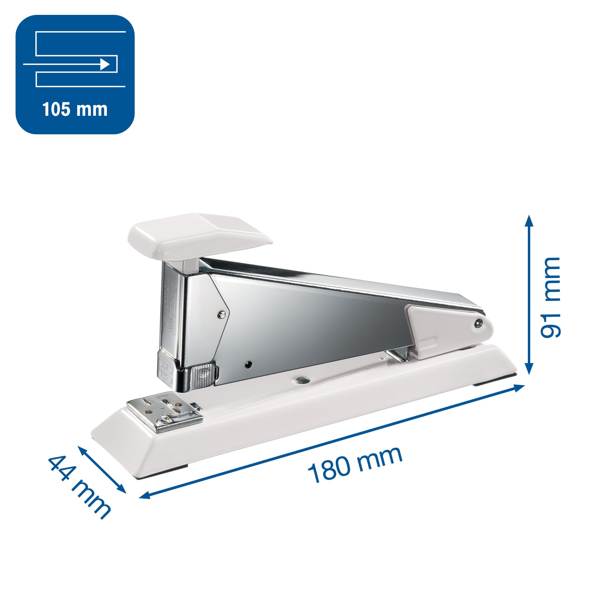 Rapid 5000500 - Tenaza Classic K2+ Para Grapas Nº 24 Y Nº 26 (24/6 Y 26/8+), Yunque Ajustable, Carga Frontal, ClimatePartner, Oficina Hogar Escuela, Coco