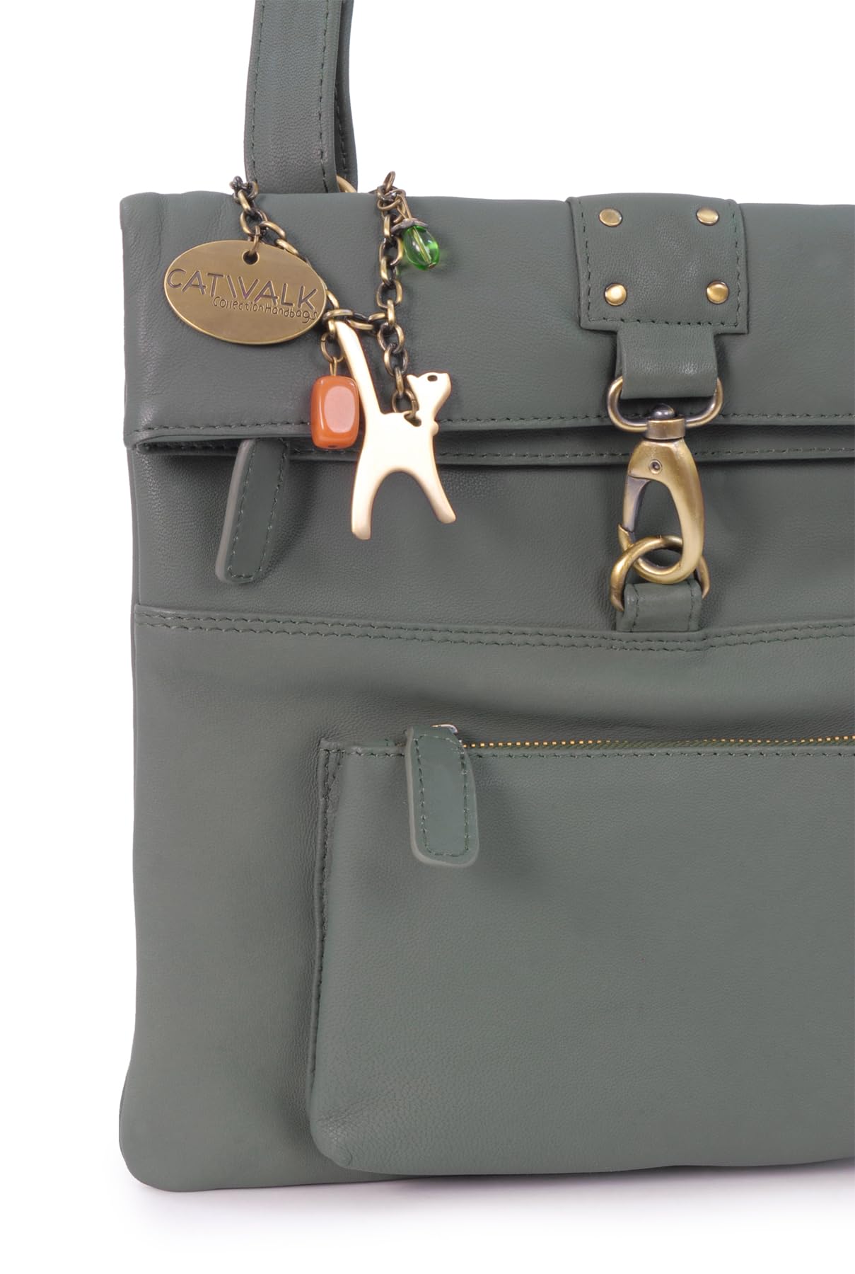 Catwalk Collection Handbags - Damska Skórzana Torebka Antykradzieżowa Crossbody - Mała Torba Listonoszka - Regulowany Pasek - Dispatch