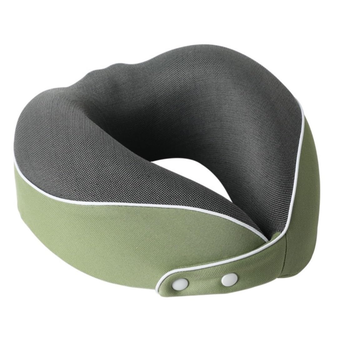Almohada Viaje Relajarse Almohada De Viaje Espuma Viscoelástica para El Cuello, Ajustable, En Forma U, Plegable, para Avión Y Coche Ergonómica Oficina(Grün)