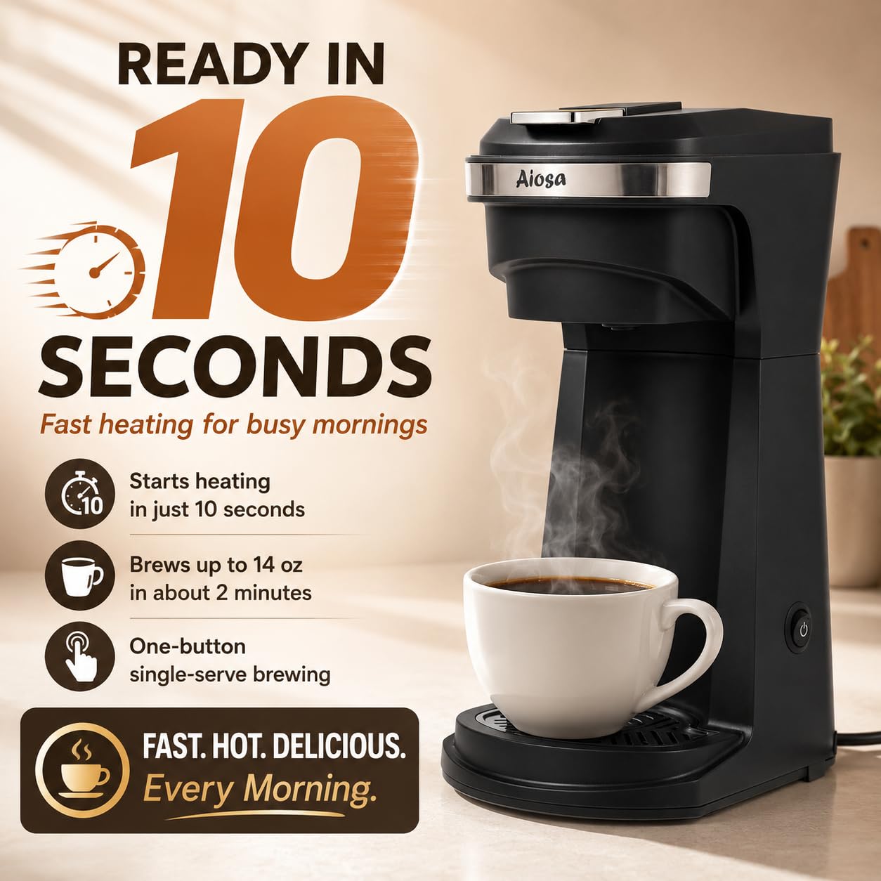 Macchina da caffè 2 in 1, monoporzione K da 14 once, con tazza da viaggio, mini macchina da caffè personale individuale, funzionamento con un pulsante, spegnimento automatico, 800 W con filtro