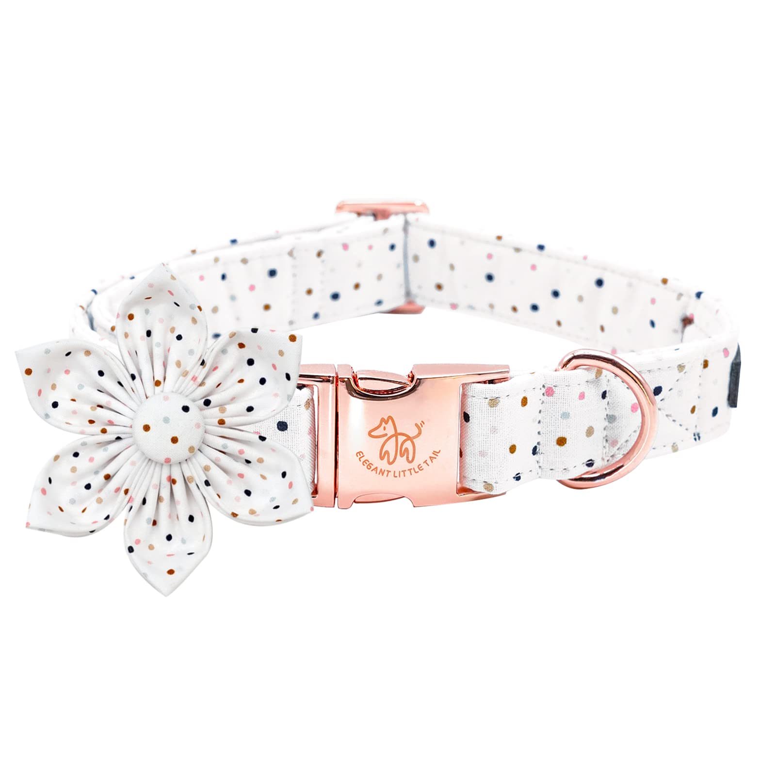 Elegant Little Tail Cute Pet Collar with Flower, Adjustable for X-Small Dogs