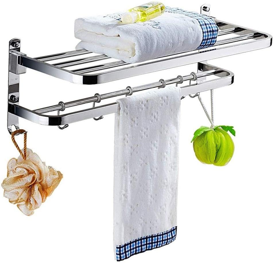 Bathroom Towel Rack, Towel Shelf Bar, Rustproof 304 Stainless Steel Wall Mount Holder(50CM)
