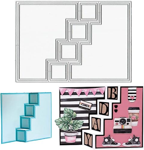 Miniatura 7 de ALIBBON Troqueles con forma de tarjeta 3D para hacer tarjetas y álbumes de recortes, troqueles de corte de fondo ovalado, moldes de plantilla de