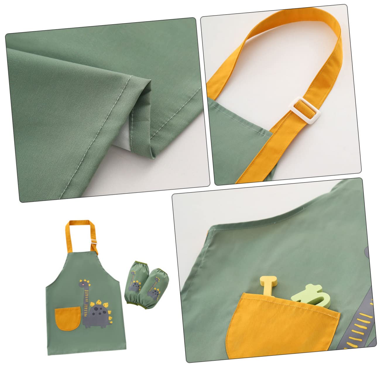 ibasenice 3 Set Grembiule Creativo Per Bambini Grembiule Verde Per Bambini Grembiule Da Pittura Per Set Grembiule Per
