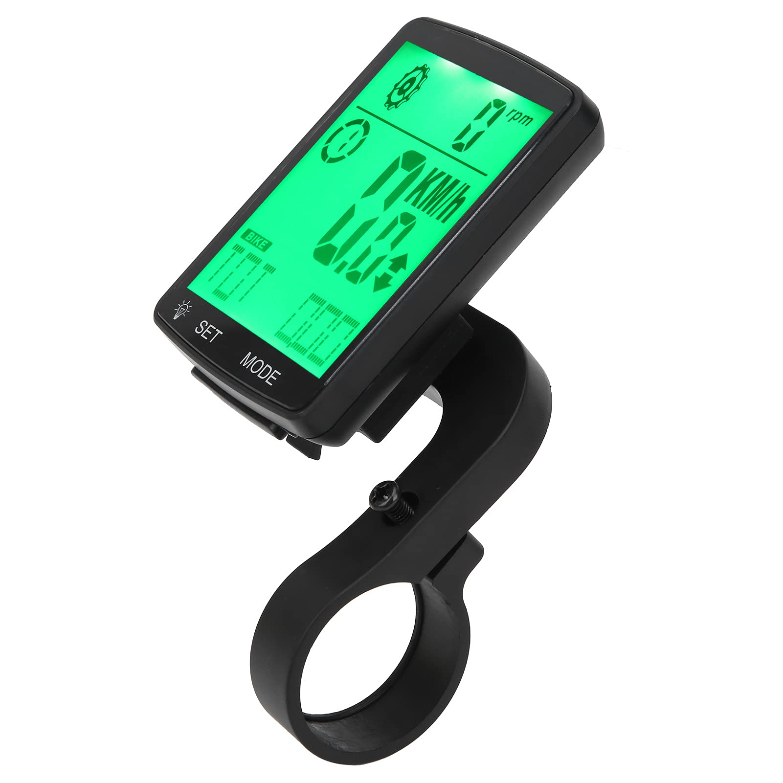 Ordinateur de vélo Compteur de Vitesse Compteur kilométrique LED Chronomètre Multifonction Lumineux avec Grand écran Conception étanche pour Les Amateurs de Cyclisme Matériau ABS